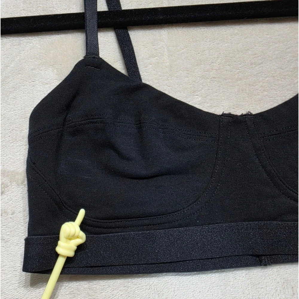 Colsie Women‎ Black Cotton Blend Wireless Mesh Back Bralette Size Small NWT